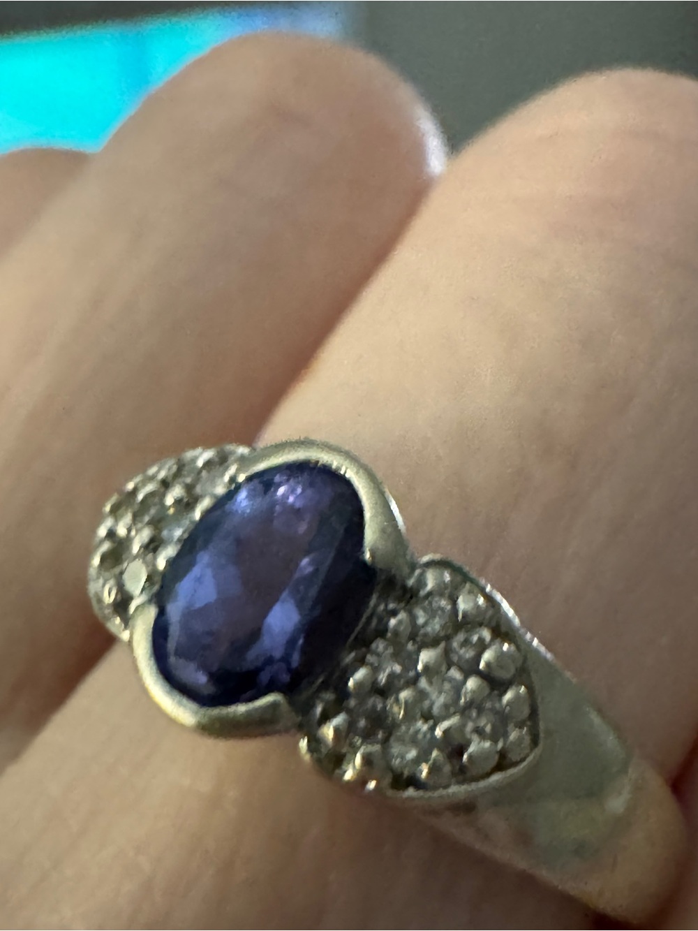 Levian Solid 14K white gold tanzanite and Diamond Accent women’s ring sz 6.25 - Picture 3 of 10